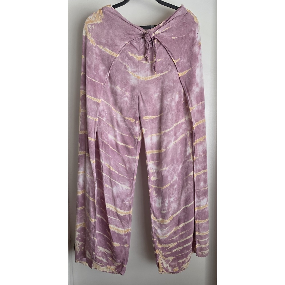Young Fabulous & Broke Pants Size L Tie Dye Purple Boho Casual Trousers